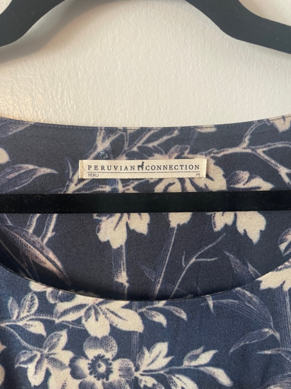 Peruvian Connection Bali Pima Cotton Blend Floral Long Sleeve Top - Picture 8 of 12